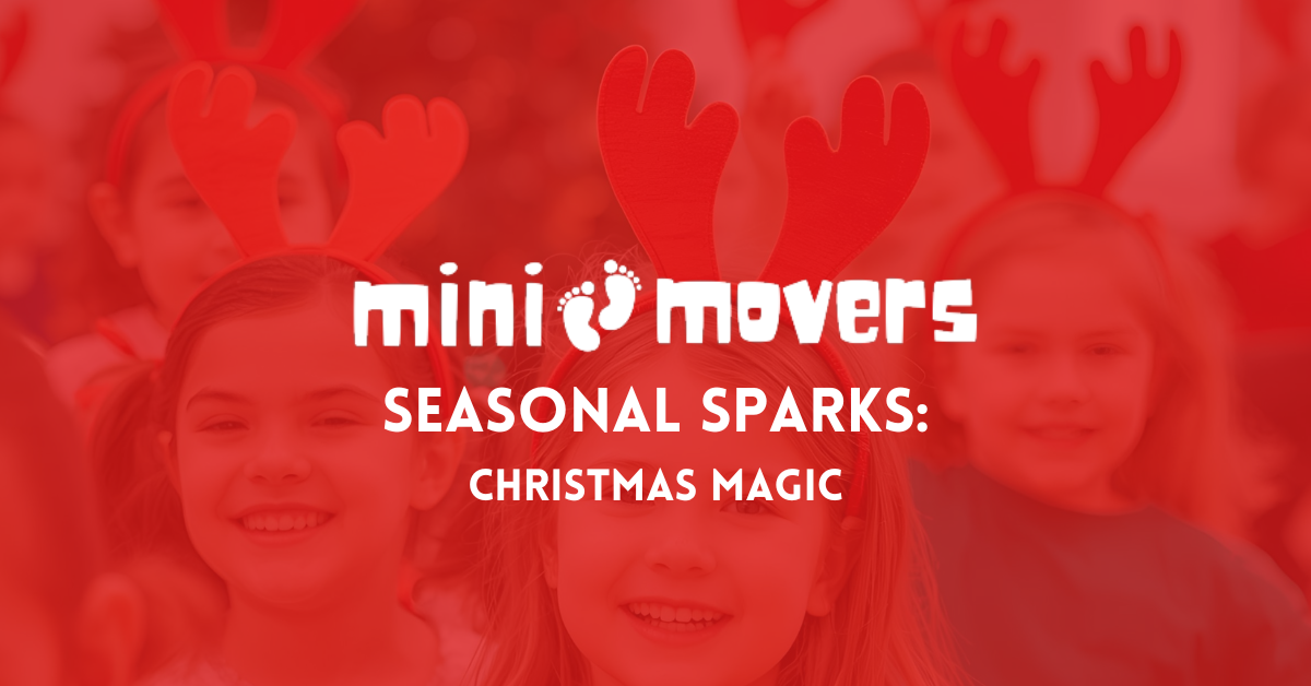 Children in reindeer antlers celebrate.