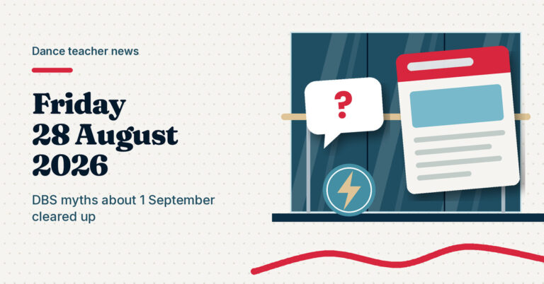 Illustration of a speech bubble, an energy bolt and a news page, next to the headline Friday 28 August 2026, DBS myths about 1 September cleared up